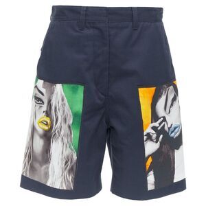 Acnestudios eora vermina collage portrait print bermuda shorts